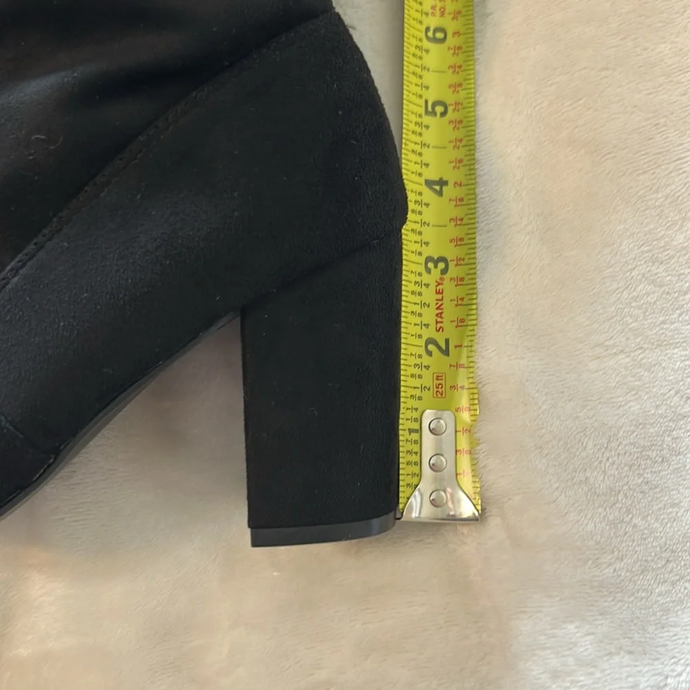 Chinese Laundary Krush Size 6 Over the Knee Boot Black Faux Suede Pull On Tie